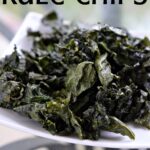 Air Fryer Kale Chips on a white platter.